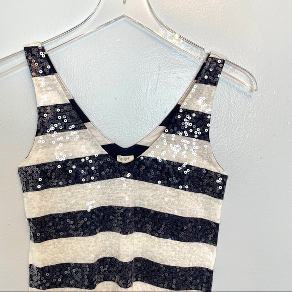 J. Crew Factory Navy/White Sequined Tank Top XXS - Picture 5 of 12